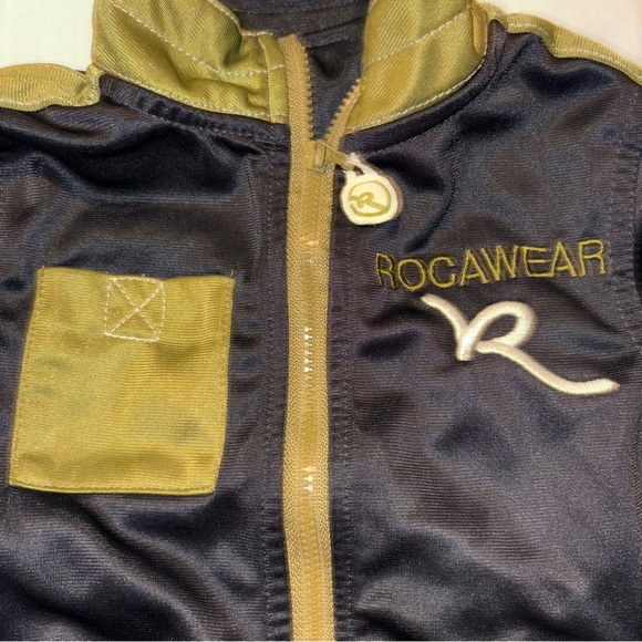 Rocawear Black and Green Jacket with Stand-Up Collar - Picture 2 of 5